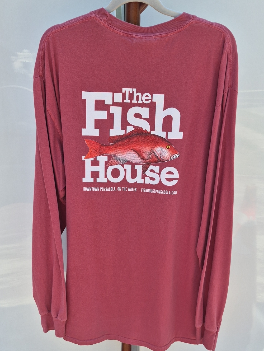 Vintage Fish House Of Pensacola Long Sleeve Tee - Dusty Red - Picture 1 of 4